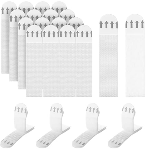 Peygre 28 Sets/56 Stück Selbstklebende Bildaufhänger, 7x1,6cm | 28 Paar, extra stark, ohne Bohren, Klebestreifen, Poster Strips, für Bilderrahmen und Fotos, 7x1,6cm