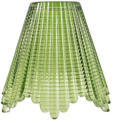UKCOCO Abat-jour en Verre Conique Vert 15,5 X 13,5 Cm, Couverture Lumineuse Rustique, Abat-jour de Remplacement pour Suspensions et Appliques Murales, Diffuseur Lumineux Décoratif