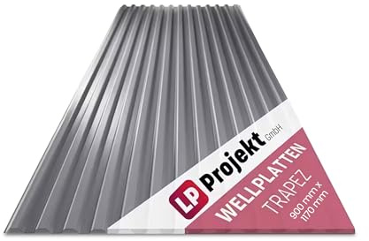 LP Projekt Wellplatten | Robuste & wetterfest Wellplatten Dach Kunststoff für Garten & Terrasse | Stabile & langlebige Dachbleche in verschiedenen Farben & Set (Trapez klar, 90 x 117 cm, 1er-Set)