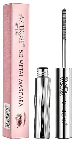 Mascara 5D à brosse métallique, Noir waterproof, Volume et longueur