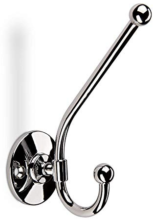 SOTECH Garderobenhaken MARIELLA 117 x 45 x 90 mm Chrom poliert | (BA 31 mm) Metall massiv Kleiderhaken Garderobe