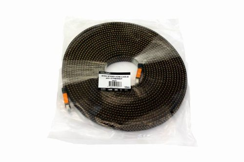 VSE 610763 HDMI Cable Plano, De Enchufe conector, versión 1.4, alta velocidad, Ethernet, AWG28, 10 m longitud