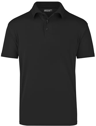 James & Nicholson Cooldry Polo - Atmungsaktives Funktions-Poloshirt für Damen und Herren | Farbe: black | Grösse: L