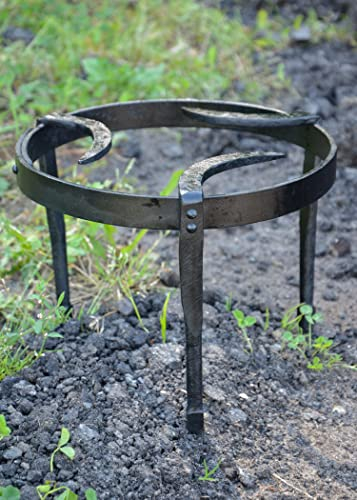 Battle-Merchant Dreibein mittelalterlich, Schmiedestahl, rund, 1,55 kg, schwarz