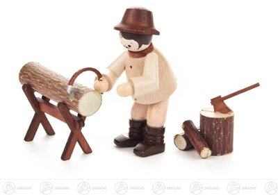 Rudolphs Schatzkiste Miniatur Waldarbeiter beim Sägen Natur (3) Höhe ca 6 cm NEU Erzgebirge Weihnachtsfigur Holzfigur