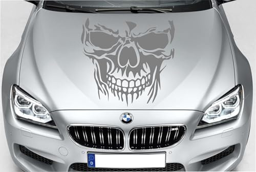 wDesigns Autoaufkleber TOTENKOPF SKELETT SKULL Aufkleber Motorhaube Sticker Heckscheibe (grün)