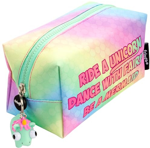 Fringoo – Federmäppchen für Kinder – großes Regenbogen-Einhorn-Fee-Meerjungfrau-Design – Stabiler Reißverschluss – Schulorganizer für Mädchen