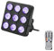 EUROLITE LED Party Panel mit RGB+UV-Farbmischung und DMX | 9 leistungsstarke 4-W-RGB+UV-LEDs (4n1) | Integrierte Showprogramme im Auto- und Musikmodus | Inkl. IR-Fernbedienung