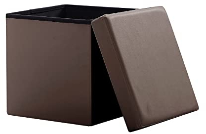 Zedelmaier Sitzhocker Sitzwürfel mit Stauraum Fußbank Truhen Aufbewahrungsbox faltbar belastbar bis 300 kg, Deckel abnehmbar, 38 x 38 x 38 cm,Kunstleder…