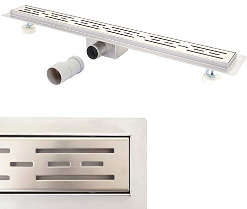 Mendler Duschrinne HWC-D94a Edelstahl Siphon 50-120cm - 110cm | Bodenablauf, Abflussrinne, Duschablauf