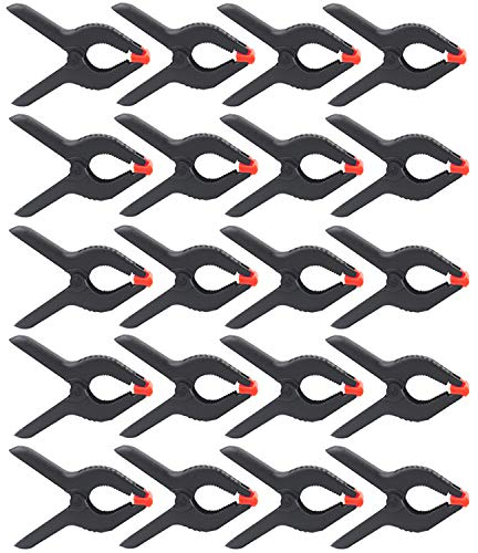 CESFONJER 20 pcs Set Morsetti a Molla in Nylon Multifunzionale, Mini Clip per Foto da Sfondo per Studi, Lavorazione di Legno di Fai Da Te, Lavorazione del Legno con estremità Arancione Morsetto