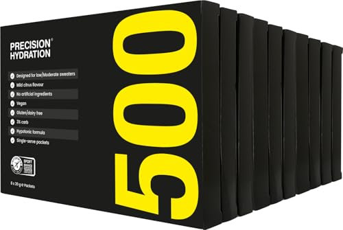 Precision Hydration Electrolyte Drink Mix - No Artificial Ingredients, Multi Strength Electrolyte Powders - Individual Waterproof Servings - Gluten/Dairy Free (500mg/L - Yellow Packet, Pack of 80)