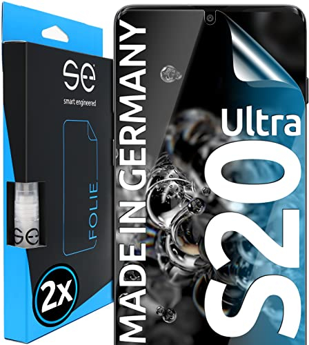 2x se® 3D SCHUTZFOLIE Transparent für Samsung Galaxy S20 Ultra,Selbstheilend, 100% Fingerabdruck & FaceID kompatibel, einfache blasenfreie Installation, Ultra-Klar, Stoß-Kratzfest, aus Deutschland