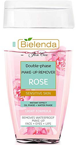 Bielenda Rose Care - Bi-Phase Quickly And Effectively Removes Waterproof Make-Up, Cleanses And Refreshes The Skin - Rose Care Double-Phase Make-Up Remover - 140 ml