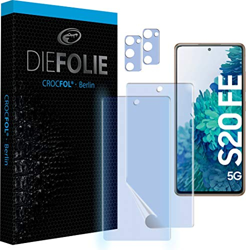 Crocfol für Samsung Galaxy S20 FE - vom Testsieger [2 St.] selbstheilende Premium 5D Langzeit-Panzerfolie - inkl. Kamera Schutzfolien