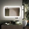 SIRHONA Miroir de Salle de Bains 100 x 60 cm Miroirs avec LED Illumination cosmétiques muraux Trois températures de Couleur, Anti-buée avec Prise Rasoir - lnterrupteur Tactile