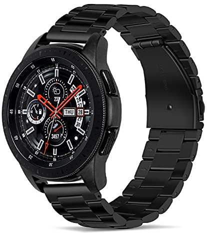 Tasikar Cinturini Compatibili con Samsung Galaxy Watch 46mm/Watch 3 45mm Cinturino, Cinturino Sostitutivo in Metallo Acciaio Inossidabile Premium 22mm Compatibile con Gear S3/Gear2 (Nero)