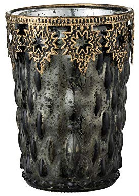 Windlicht Teelichthalter Kerzenglas 'Verdia' dunkel grün Glas Nostalgie Vintage Scandi Lene Bjerre