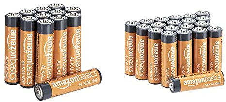 Amazon BasicsAmazonbasics Batterie Alcaline Aa 1.5 Volt, Performance, Confezione Da 20 (L’Aspetto Potrebbe Variare Dall’Immagine) & Pile Mini Stilo Alcaline Aaa Performance, Confezione Da 12