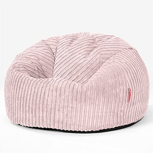 Lounge Pug Pouf Poire Classique pour Adulte en Velours Côtelé - Confortable, Facilement Transportable - Rose Clair