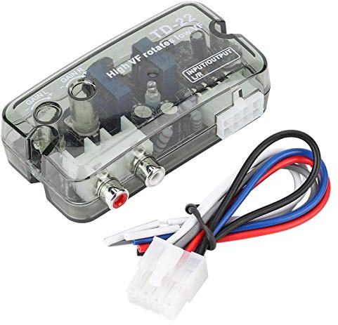 Car Audio Converter, High Audio Converter Stereo High to Low Frequency Speaker Level Converter mit Steuerkabel zur Umwandlung von High-Level Audio-Spannungsausgang