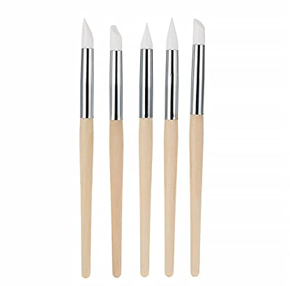 5pcs Einzelner Kopf Head Clay Dotting Tool Set,Silikon-Ton Modellierwerkzeug Ton Werkzeug Set für Keramik Skulptur Nagelkunst