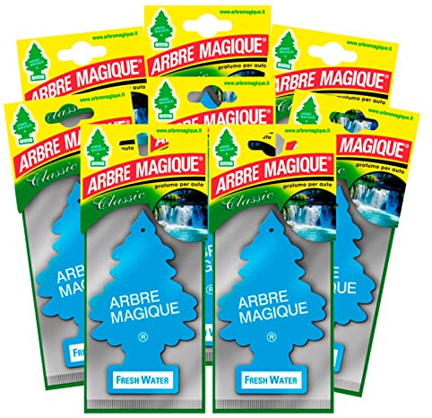 Arbre Magique Mono, parfum de voiture, parfum frais et pétillant, durée jusqu'à 7 semaines, fabriqué en Italie, lot de 8 pièces