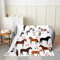 Pferde-Überwurfdecke All Season Kawaii Horse Fleece Decke Farm Cute Animal Flanell Decke for Kinderjungen-Mädchen-Karikatur-Pferde mit rosa Liebhaber-Herz Plüsch Decke, 100 x 130