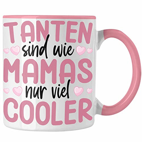 Trendation - Beste Tante Geschenk Tasse Lustig Spruch Beste Tante der Welt Geschenkidee von Nichte Tanten Sind Wie Mamas Nur Viel Cooler (Rosa)
