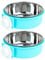 2 Pcs Dog Bowls, Joyoldelf 2-in-1 Pet Hanging Bowl for Crates & Cages, Removable Stainless Steel Dog Water Bowls with Plastic, Puppy Feeder Food Water Bowl for Small Dogs, Cat, Rabbit, Bird, Hamster