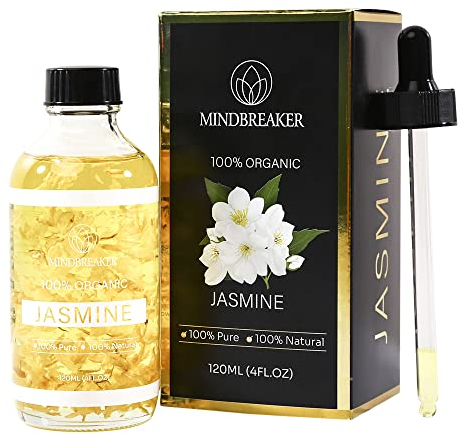Jasmin ätherisches Öl 4 Fl Oz (120ml) Oraganisches reines und natürliches Duftöl für Aromatherapie, Diffuser, Kerzenherstellung, Massage, Seife mit Geschenkbox