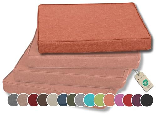 Gutekissen® Stuhlkissen Polsterauflage Auflage für Stühle/Bänke für Haus und Garten Sitzauflage Gartenkissen Sitzkissen viele Farben FK5 (60x60, Orange, 1)