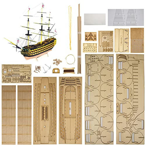 GAWEGM Schiffsmodellbausatz - 1/200 HMS Victory - Segelboot Modell | Segelboot-Modell