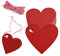 Laughhe 100 Stück Herz-Geschenkanhänger, Roter Etiketten Anhänger Herz mit 10m Schnur, Valentinstag Geschenkanhänger Kraftpapier Geschenkanhänger für Geschenke Party Hochzeit Geburtstag Valentinstag