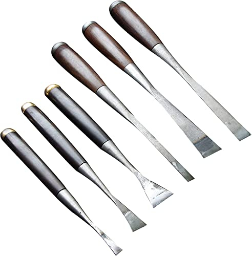 OITTo Holzmeißel 6 Stück/Set, High Carbon Steel Holz Meißel Set, Meißel Holz Drehwerkzeuge mit Holzgriff für Holzschnitzerei Wurzelschnitzerei Möbel Schnitzen Drehmaschinen