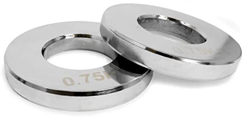 BodyRip 2 Olympic Steel Fraction Weight Plates | Chrome, Low Weights, Barbell, Dumbbell, Gym Equipment | Training, Fitness, Exercise, Strength, Workout | Pair of 0.75kg
