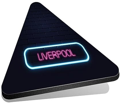 1x Triangle MDF Magnet 6cm - Neon Sign Design Liverpool City England - Fridge Locker Office Whiteboard Toolbox #350255