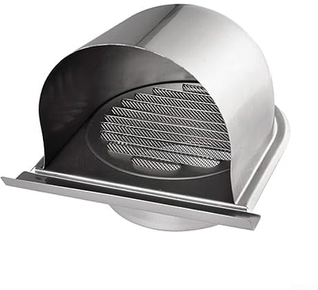 Oniissy 150mm Air Vent Ventilation Ducting Hose Covers 304 Stainless Steel External Extractor Wall Vent Outlet Fan Air Valve Grill Cover with Built-in Fly Screen Mesh