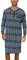 Chemise de Nuit Homme Pyjama Manches Longues Hauts de Pyjama Homme Tee-Shirt Long Col V avec Boutons Vêtements d'Intérieur T-Shirt Grande Taille Douce Confortable Carreaux Bleu_2-A XL
