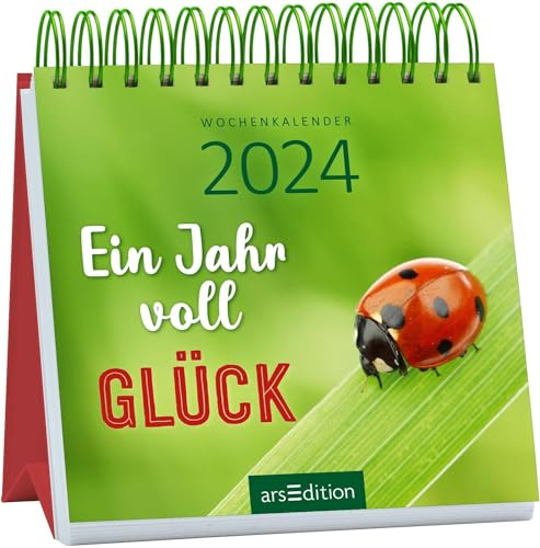 Harenberg Ein Jahr voll Glück - Mini-Wochenkalender 2024 - arsEdition-Verlag - Zauberhafter Wochenkalender schenkt Glück und Freude - 11,5 cm x 12,5 cm