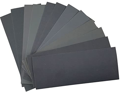 HXMJIED 1200 to 5000 Assorted Grit Sandpaper, 30 Pieces Wet and Dry Assorted Sanding Sheets, 23 x 9 cm Wet and Dry Sandpaper, for Automotive Sanding, Wood Furniture Finishing and Metal Sanding
