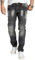 Rock Creek Herren Jeans Regular Fit Stretch Jeans Männerhose Herrenjeans Denim Hosen Herrenhose Straight Cut Stonewashed RC-2404 Dunkelgrau W33 L30
