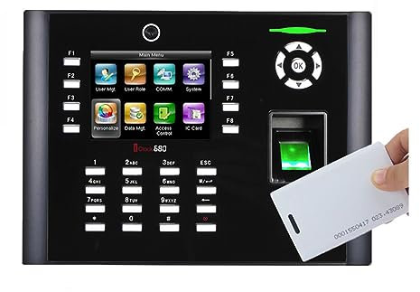 Machine à Cartes De Pointage, Iclock680 tcp/ip USB système de contrôle d'accès de porte de serveur web de contrôle d'accès de temps d'empreinte digitale avec caméra Horloge ( Color : IClock680-ID , Si