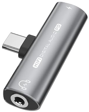 INF Adaptateur USB-C vers 3,5 mm pour Casque et Chargeur pour appareils avec Prise USB-C prenant en Charge la Lecture de Musique 5 cm 1 x Adaptateur (Gris)