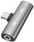 INF Adaptateur USB-C vers 3,5 mm pour Casque et Chargeur pour appareils avec Prise USB-C prenant en Charge la Lecture de Musique 5 cm 1 x Adaptateur (Gris)