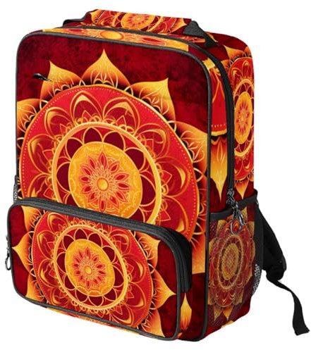 WOSHJIUK Reiserucksack für Damen,Rucksack für Herren,Ethnische Mandala der Weinleseblume,Rucksack