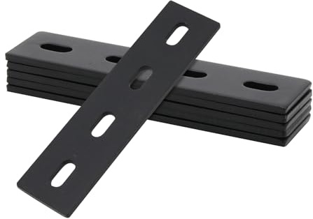 SINJEUN 6 Stück Verstellbare Flachverbinder Mit Langloch, 155 x 38 x 4mm Schwerlast Flachverbinder Lochplatte, Holzverbinder Metall für Schränke, Regale, Möbel