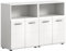 xonox.home Badezimmer Ice 2tlg. Bademöbel-Set Midischrank Kommode Badezimmerschrank breit Front weiß Hochglanz Korpus weiß, ca.60x80x30cm
