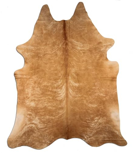 Livorio Premium Kuhfell Teppich - L230 x B180 cm - beige braun weiß - einmaliges Naturprodukt aus Südamerika | Rinderfell | Echtfell | Beige Brindle