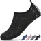 BARFULKER Badeschuhe Damen Herren Wasserschuhe Neopren Schwimmschuhe Strandschuhe Schnell Trocknend Aquaschuhe rutschfest Leicht BarfußSchuhe,Schwarz 34 EU